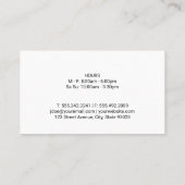 Carte De Visite Chef | Propriétaire du restaurant | Épices de Stea (Dos)