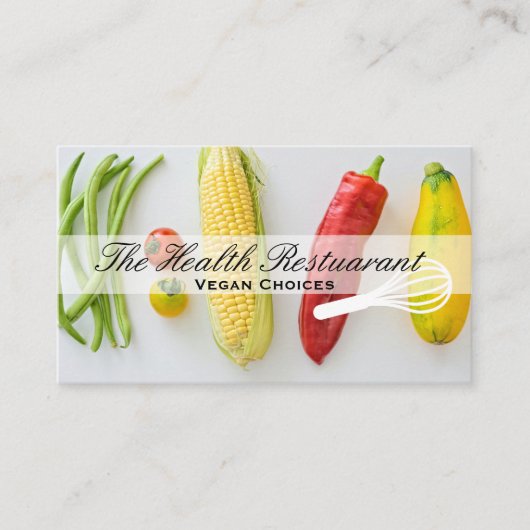 Carte De Visite Chef | Propriétaire du restaurant | Légumes (Devant)