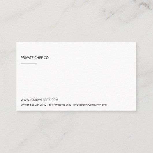 Carte De Visite Chef | Restaurant (Dos)