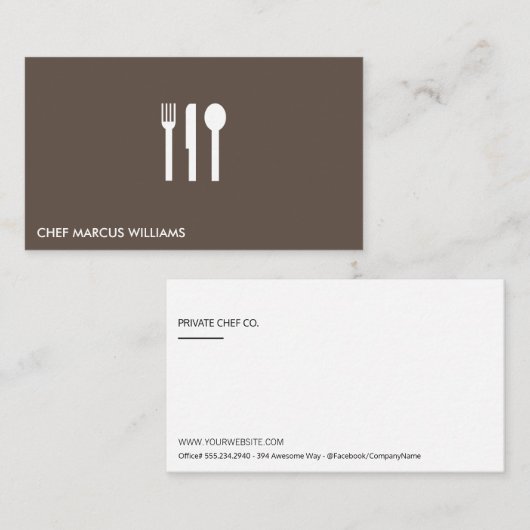Carte De Visite Chef | Restaurant (Devant / Derrière)