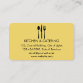 Carte De Visite Chef Restaurant Cuisine Outils Personnel (Dos)