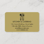 Carte De Visite Chef Restaurant Cuisine Outils Personnel (Dos)