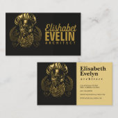 Carte De Visite Chef Restauration Or Moderne Link noir 432 (Devant / Derrière)