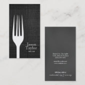 Carte De Visite Chef Restauration Restaurant Alimentation Fourche  (Devant / Derrière)