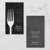 Carte De Visite Chef Restauration Restaurant Alimentation Fourche  (Devant / Derrière)