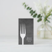 Carte De Visite Chef Restauration Restaurant Alimentation Fourche (Debout devant)