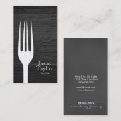 Carte De Visite Chef Restauration Restaurant Alimentation Fourche  (Devant / Derrière)
