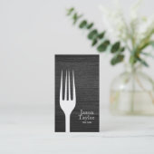 Carte De Visite Chef Restauration Restaurant Alimentation Fourche  (Debout devant)