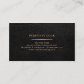Carte De Visite Chef restauration restaurant professionnel or noir (Dos)