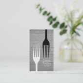 Carte De Visite Chef Restauration Restauration Fourche Logo Gris B (Debout devant)