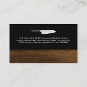 Carte De Visite Chef Servant La Nourriture | Découpe en bois (Dos)