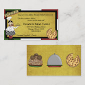 Carte De Visite Chef servant la pizza chaude (Devant / Derrière)