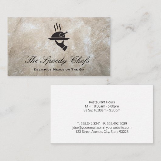 Carte De Visite Chef | Services de restauration (Devant / Derrière)