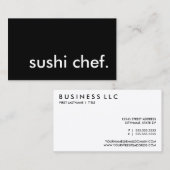 Carte De Visite chef sushi. (Devant / Derrière)