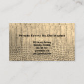 Carte De Visite Chef Tan Snake Texture de peau personnalisée (Dos)