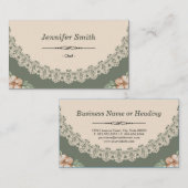Carte De Visite Chef - Vintage Chic Floral (Devant / Derrière)