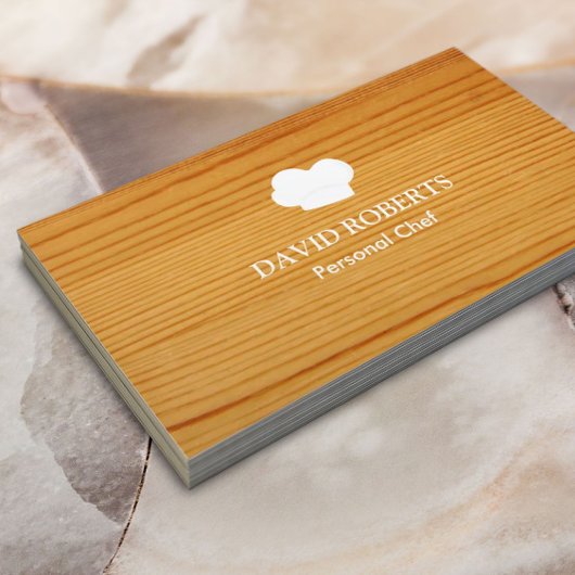 Carte De Visite Chef Wood Arrière - plan Restauration professionne