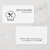 Carte De Visite Chefs Casquette Silverware (Devant / Derrière)