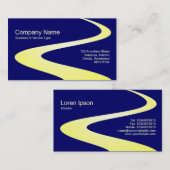 Carte De Visite Chemin de zigzag - nuances de jaune sur bleu-foncé (Devant / Derrière)
