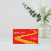 Carte De Visite Chemin de zigzag - orange avec le rouge (Debout devant)