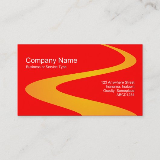 Carte De Visite Chemin de zigzag - orange avec le rouge (Devant)