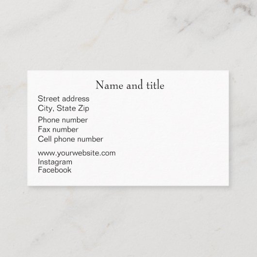 Carte De Visite Chemin forestier (Dos)