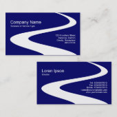 Carte De Visite Chemin ZigZag - Blanc sur Bleu foncé 000066 (Devant / Derrière)