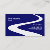 Carte De Visite Chemin ZigZag - Blanc sur Bleu foncé 000066 (Dos)