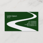 Carte De Visite Chemin ZigZag - Blanc sur Vert foncé 003300 (Dos)