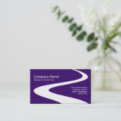 Carte De Visite Chemin ZigZag - Blanc sur Violet Profond 330066 (Debout devant)