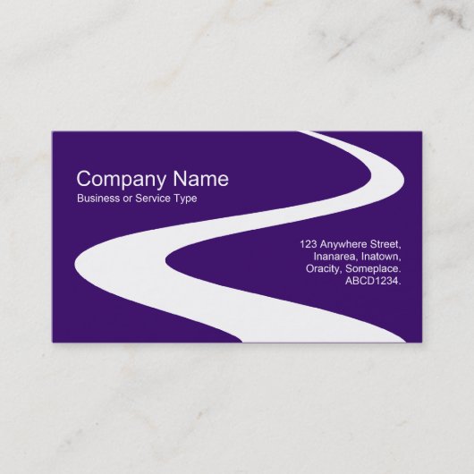 Carte De Visite Chemin ZigZag - Blanc sur Violet Profond 330066 (Devant)