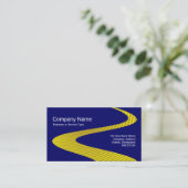 Carte De Visite Chemin ZigZag - Chemin Cymbal - sur Bleu foncé (Debout devant)