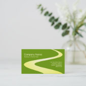 Carte De Visite Chemin ZigZag - Couleurs de Jaune sur Vert 669900 (Debout devant)