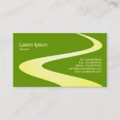 Carte De Visite Chemin ZigZag - Couleurs de Jaune sur Vert 669900 (Dos)