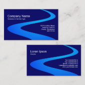 Carte De Visite Chemin ZigZag - Nuances de bleu (Devant / Derrière)