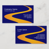 Carte De Visite Chemin ZigZag - Orange avec bleu foncé (Devant / Derrière)