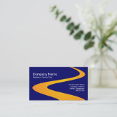 Carte De Visite Chemin ZigZag - Orange avec bleu foncé (Debout devant)