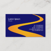 Carte De Visite Chemin ZigZag - Orange avec bleu foncé (Dos)