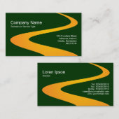 Carte De Visite Chemin ZigZag - Orange avec Vert foncé 003300 (Devant / Derrière)