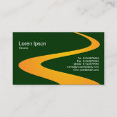 Carte De Visite Chemin ZigZag - Orange avec Vert foncé 003300 (Dos)