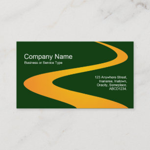 Carte De Visite Chemin ZigZag - Orange avec vert foncé 003300