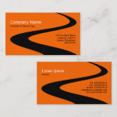 Carte De Visite Chemin ZigZag - Orange FF6600 (Devant / Derrière)