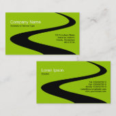 Carte De Visite Chemin ZigZag - Vert 99CC00 (Devant / Derrière)