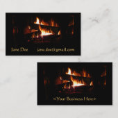 Carte De Visite Cheminée Chaleureuse Photographie de scène hiverna (Devant / Derrière)