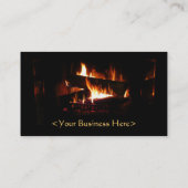 Carte De Visite Cheminée Chaleureuse Photographie de scène hiverna (Dos)