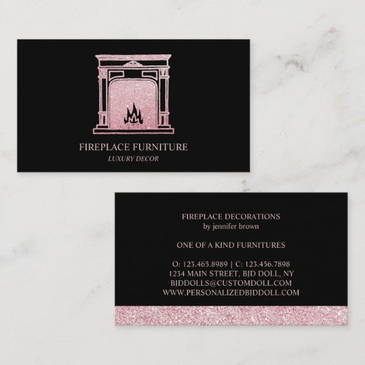 Carte De Visite Cheminée vintage (Devant / Derrière)