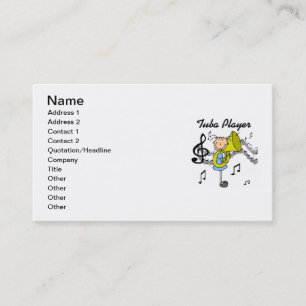 Carte De Visite Chemise Fille Personnage Bâton Joueuse de Tuba et