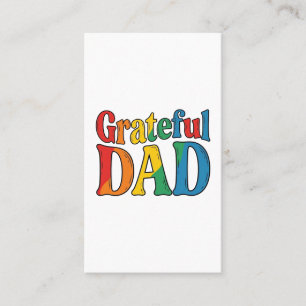 Carte De Visite Chemise Grateful Dad Vintage Rainbow Typography_1