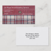 Carte De Visite Chemise Plaid (Devant / Derrière)