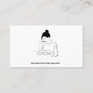 Carte De Visite Chemise T-shirt à ligne artistique de livre et de